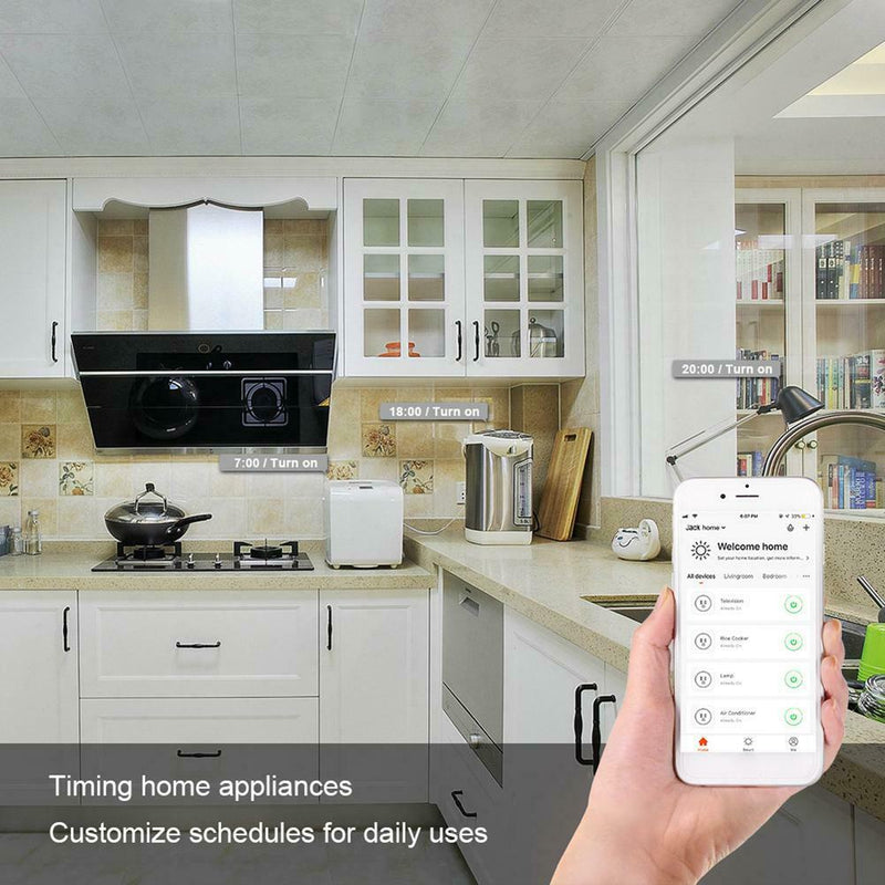 Tuya WiFi Smart Socket UK Plug Remote Timing Outlet Adapter Voice Control