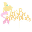 let's be mermaids glitter cake topper birthday party decorations supplies 3C