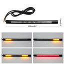 Motorcycle Flexible 48LED Brake Turn Signal Light Strip License Plate Tail Light