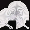 Set of 24 Handheld Fan Paper Folding Heart Shaped round fans for paper fans