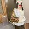 Animal Pattern Shoulder Underarm Bag Women Plush Top-handle Handbag (4)