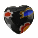 40pcs MIX Millefiori Lampwork Flat Heart Glass Beads 10mm ~ Jewelry Finding F6L9