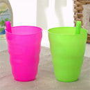 Kids Baby Toddler Slippy Training Cup Drinking With Straw Mug Tumbler Home Gift