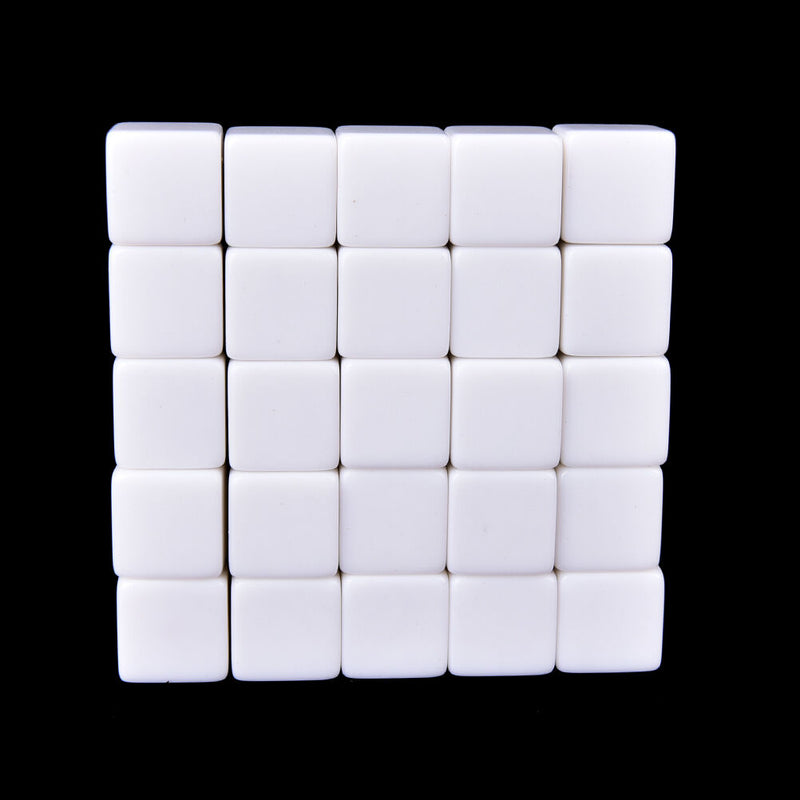 25PCS 16mm gaming Dice white standard six sided die 6D RPG counting cubes M&E