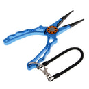 Blue Stainless Steel Jaws Hook Remover Line Cutter Fishing Pliers + Lanyard