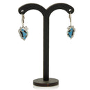 1Pair Blue Crystal Rhinestone Enamel Butterfly Dangle Hoop beautiful Earrings