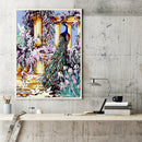 Painting By Numbers Kit DIY Peafowl Flowers Hand Painted Canvas Oil Picture