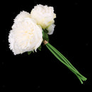 5Pc Wedding Bouquet Handmade Peony Floral Bridal Hydrangea Decors Milk White