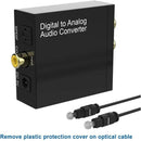 Digital to Analog DAC SPDIF to RCA Toslink to 3.5mm Adapter Box for DVD PS4