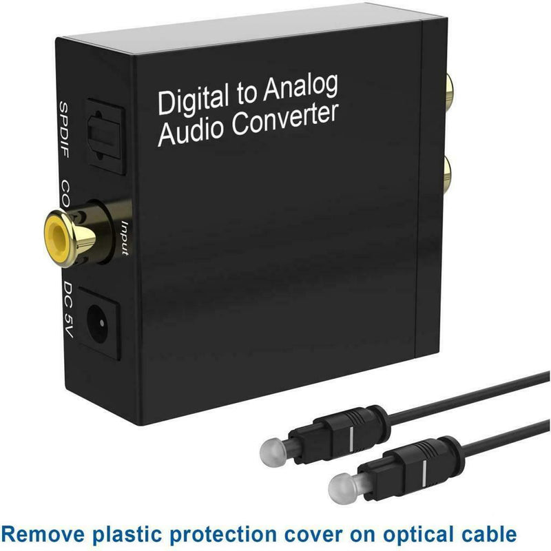 Digital to Analog DAC SPDIF to RCA Toslink to 3.5mm Adapter Box for DVD PS4