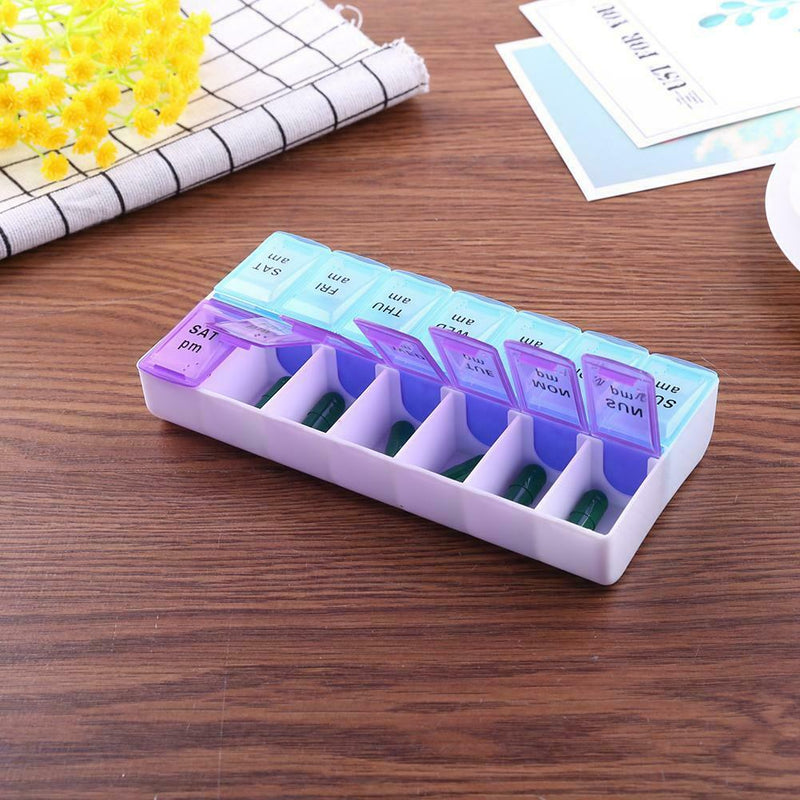 14 Grids 7 Days Weekly Pill Case Medicine Dispenser Pill Box Splitters A