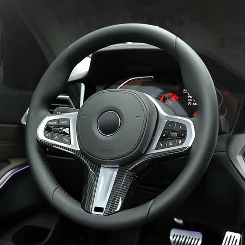 Car Steering Wheel Decoration Cover Trim Carbon Fiber Style Stickers for BM