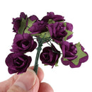 144pcs Mini Petite Paper Artificial Rose Buds Flowers DIY Craft Wedding Dec L1J8