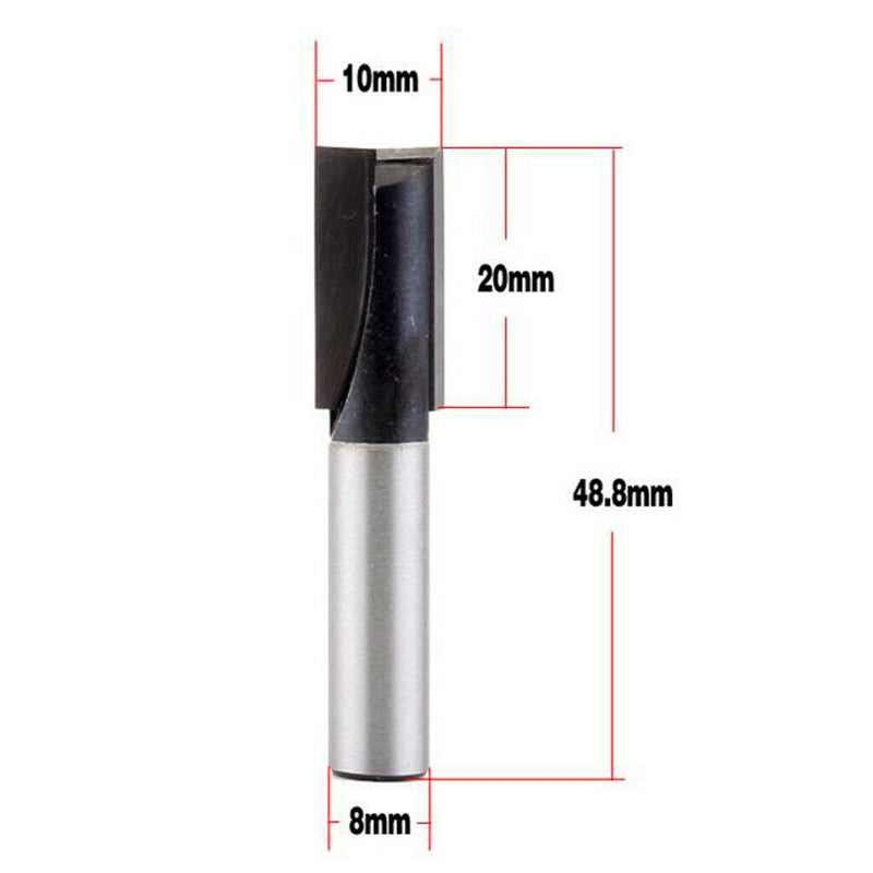 2pcs Carbide Tipped Cleaning Bottom Router Bit Cutter 5mm 10mm Cutting Dia, 8mm