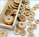 Lots 50 Pcs DIY 4-Holes Mixed Wooden Buttons Natural Round Sewing Scrapbooking