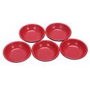 Household Plastic Round Sauce Soy Dipping Dish Bowl Red Black 7cm Dia 5 Pcs W9W2