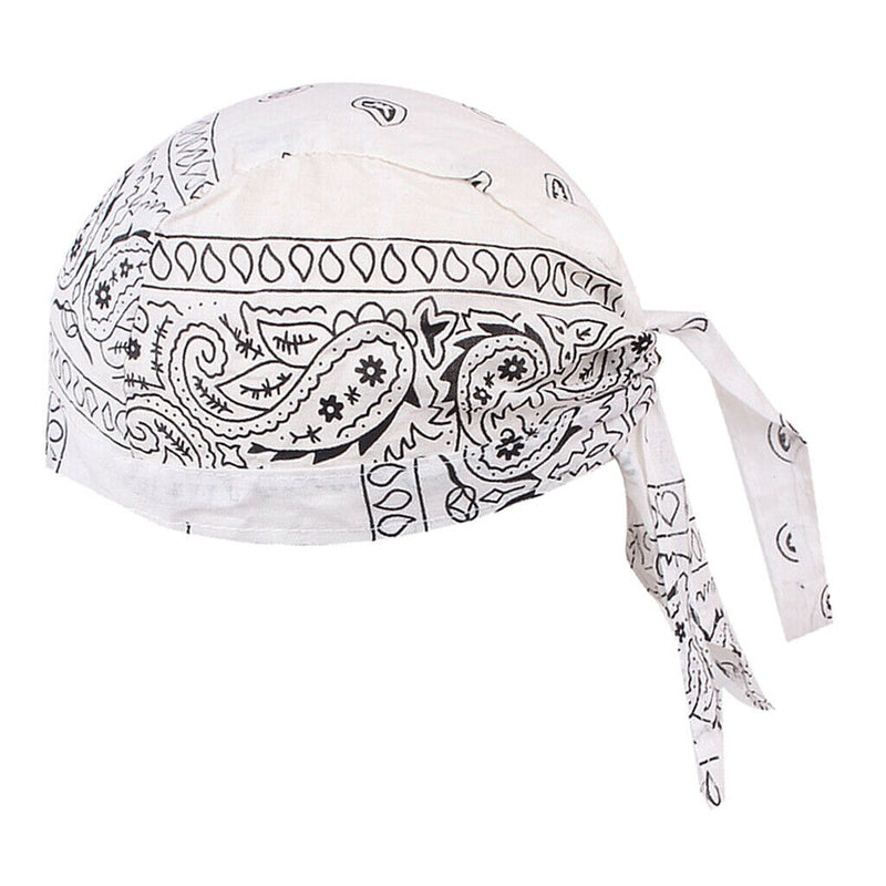 Men's Turban Soft Cotton Chemo Cancer Cap Muslim Beanie Head Scarf Hat White