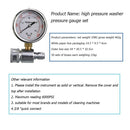 Stainless Steel Pressure Washer Pressure Gauge 6000PSI/40MPa 3/8in Fitting