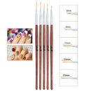 5pcs wooden french nail art pen brush painting drawing liner manicure tools OZ
