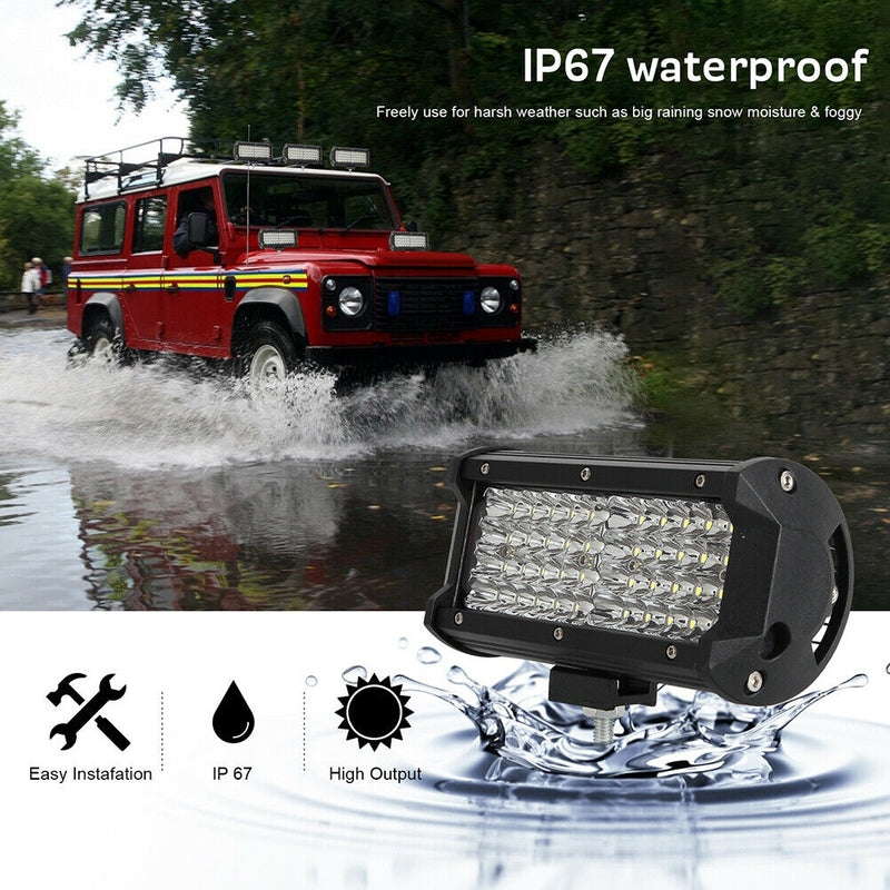 7 inch 144W Offroad LED Light Bar Work Spot Driving Fog Lamp for Truck SUV ATV
