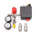 Air Compressor Pressure Control Switch Valve With Manifold Regulator Gauges New