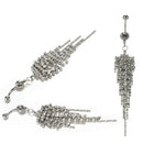 Rhinestone Tassel Navel Dangle Button Belly Ring Bar Body Piercing Jewelry ME