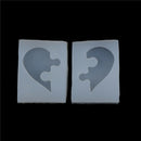2X Puzzle Heart Shape Silicone Mold Casting Love Mould For DIY Jewelry PendantME