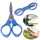 Mini Folding Stainless Steel Scissors Keychain Fishing Travel Cutter Blue