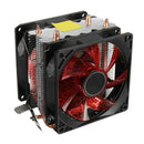 Led Dual Fan 2Heat Pipe Quiet Cpu Cooler Heatsink For Intel