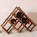 Foldable Charcoal color 6 Grid Wood Wine Holder Fashion Wine Rack Bar/Home/ F2R5