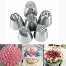 6Pcs/Set Russian Tulip Icing Piping Nozzles Stainless Steel Pastry Cake TooS Hn