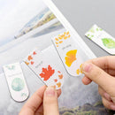 4pcs/set Autumn Leaf Simple Plant Magnetic Bookmark Book Marker Page Clip Office
