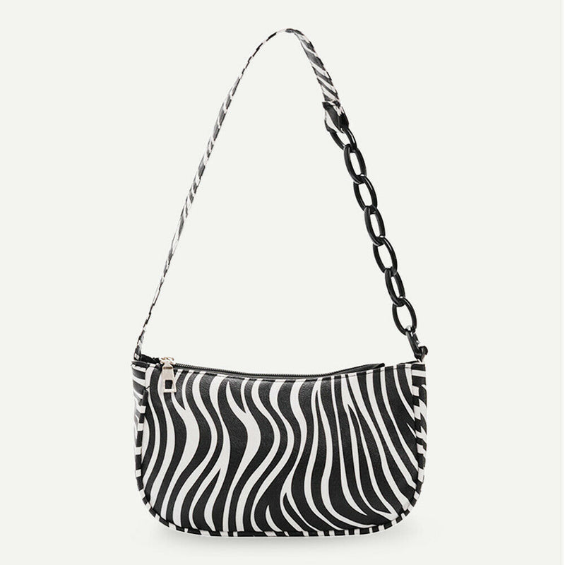 Fashion Zebra Print Women Handbag Tote Small PU Underarm Shoulder Bag (1)
