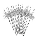 50pcs Shiny Unicorn Striped Paper Disposable Straws Party Decoration