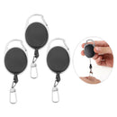 3Pack Retractable Extendable Nylon Wire 60cm Keychain Clip Badge Pull Key