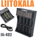 for AA/AAA 18650 18350 Ni-MH Li-ion/IMR LiitoKala Lii-402 4 Slot Battery Charger