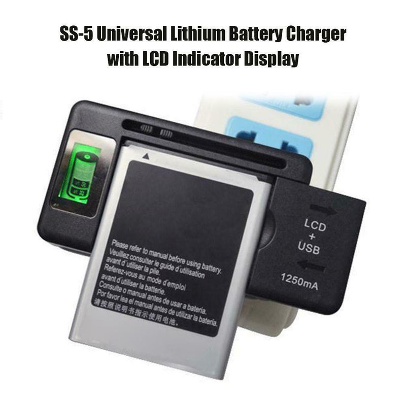 SS-5 Universal Battery Charger USB Phone Charger with LCD Indicator Display