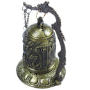 National Handmade Brass Bell Carved Dragon Buddhist Buddha's Clock Bronze G