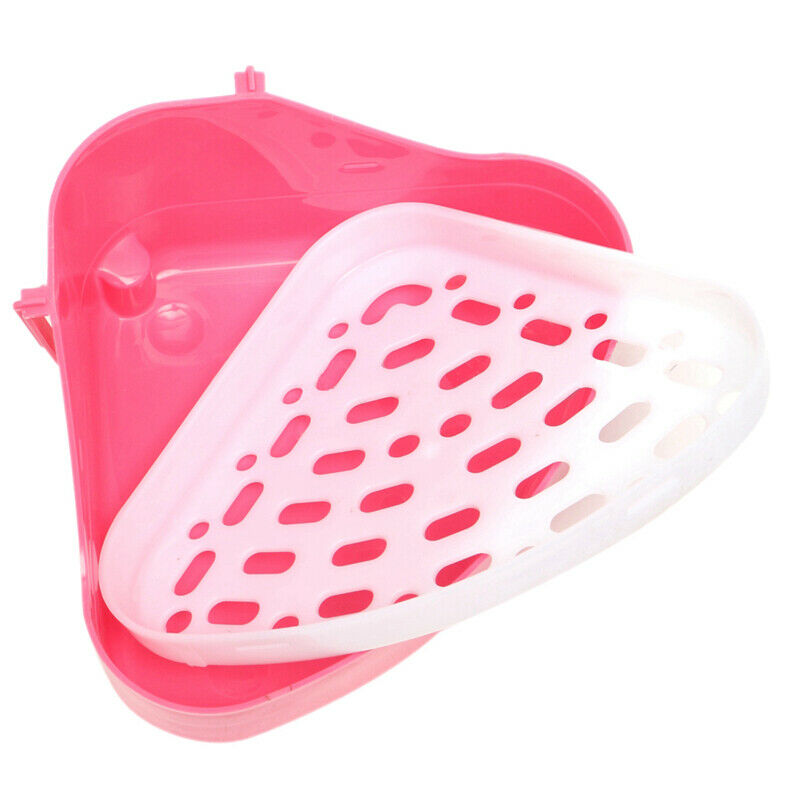 Small Animal Pet Cat Rabbit Guinea Mice Pig Hamster Corner Litter Trays Pla H9F5