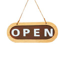 Hanging Sign Wood Decoration Club Art Double Sides Open Closed Business Notice