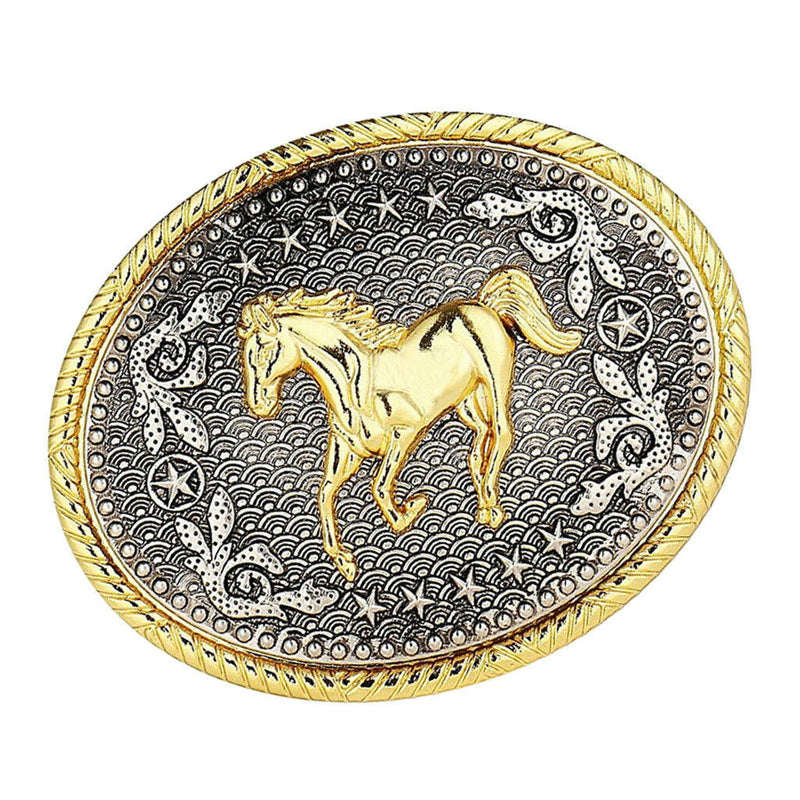 Engraved Animal Horse Oval Cowboy Belt Buckle Rodeo Mens Fashion Jewelry