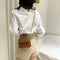 Women Mini Shoulder Bag Alligator PU Tote Chain Crossbody Pouch (Brown)
