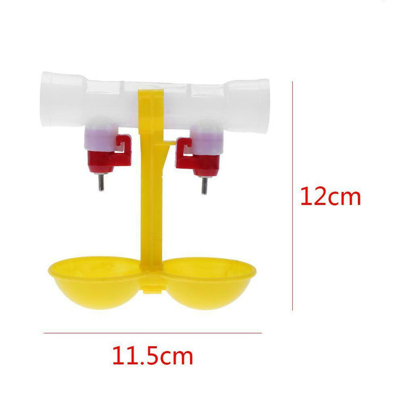 Double Outlet Drinking Hanging Chickens Cups Nipple Drinker Poultry Waterer
