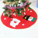 100cm Red Embroidered Non-woven Christmas Tree Skirt Xmas Home Ornament