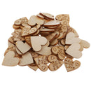 100x Natural Wood Heart Embellishment Scrapbook Craft DIY Tags