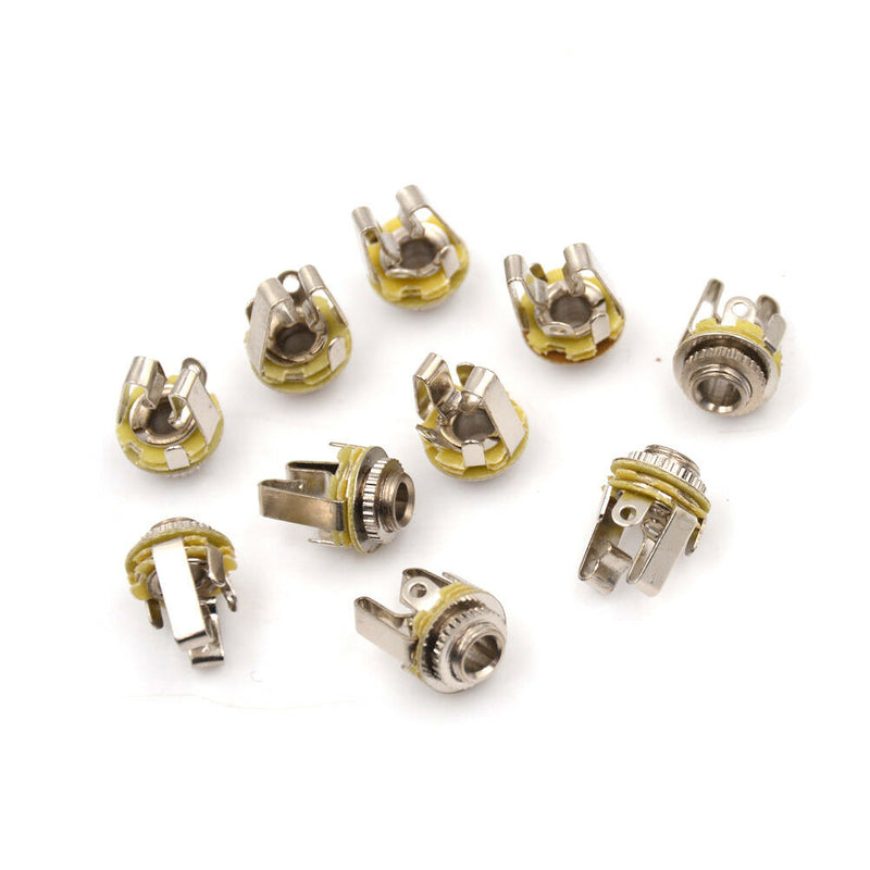 10x 3.5mm Stereo Jack Plate Connector Socket Chassis Panel Socket FT