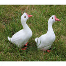 Artificial Feather Bird Stand White Goose Birds Home Garden Christmas Decor