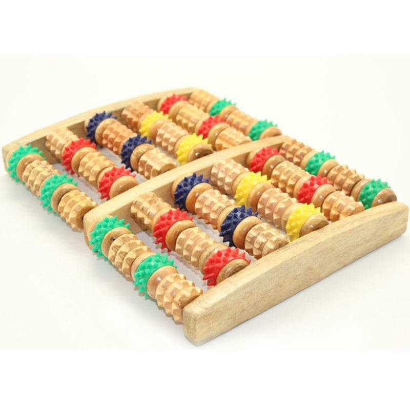 Wood Foot Roller Massager Wood Massage Reflexology Relax Relief Spa Care 2019