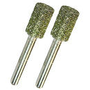 2 Packs 12mm Dia. Diamond Coated Mounted Grinding Stone Burr Heads with 6mm