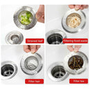 2X Kitchen Waste Stainless Steel Sink Strainer Plug Drain Filter Basket Drainer